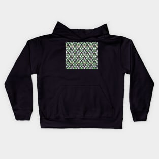 Abstract geometric pattern - green and black. Kids Hoodie